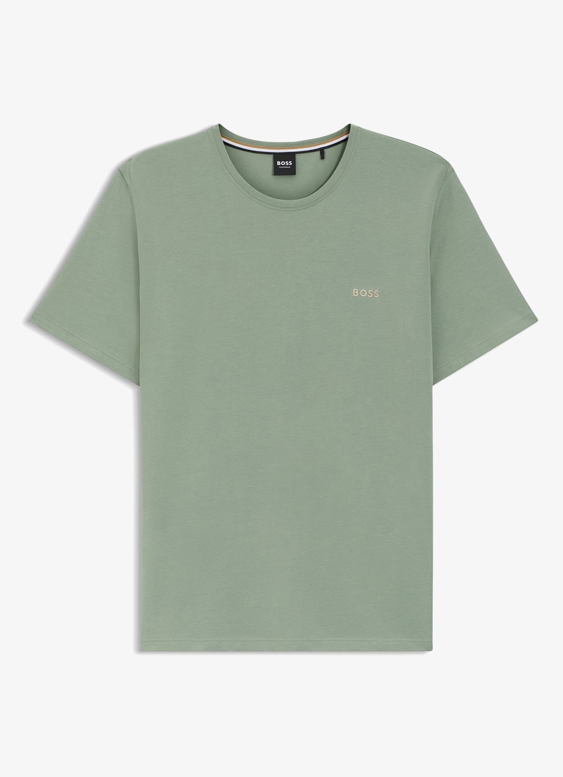 BOSS Pyjamatop met logo - voorkant lichtgroen