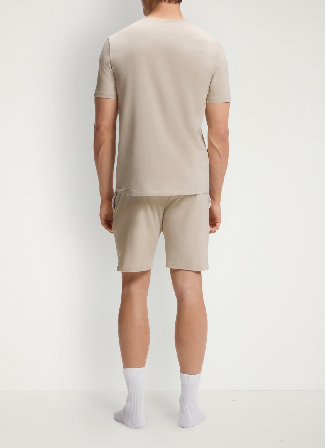 BOSS Pyjamatop met logo - achterkant donkerbeige