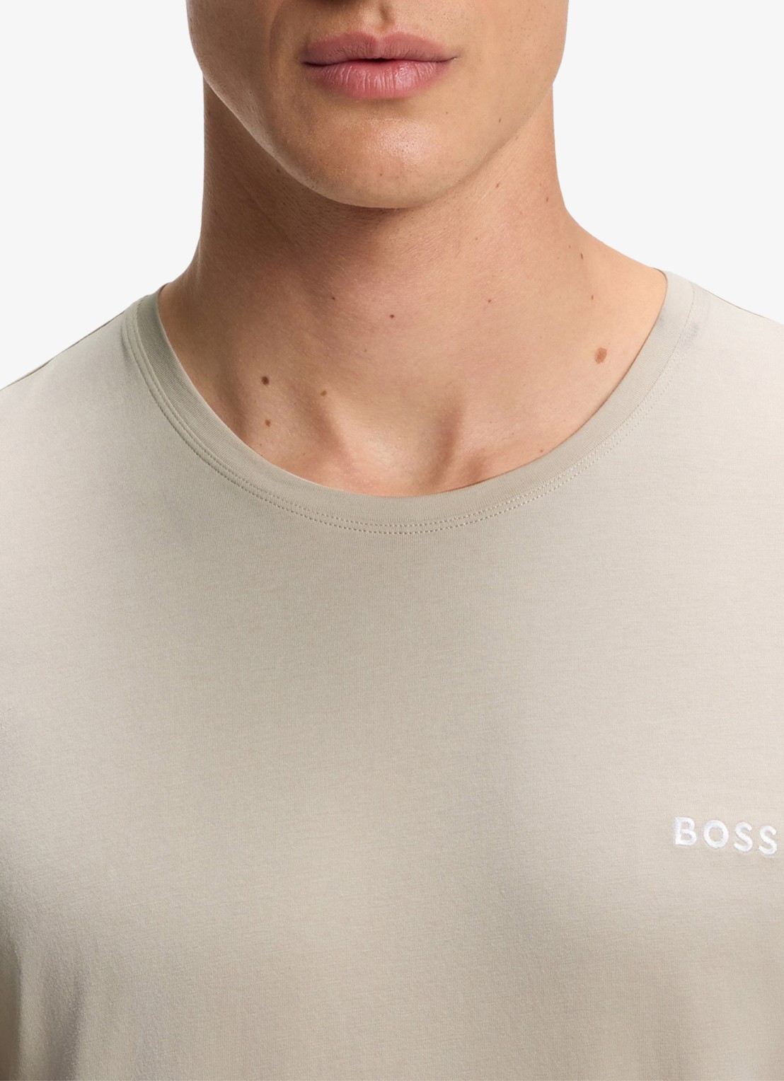 BOSS Pyjamatop met logo - detail 5 donkerbeige
