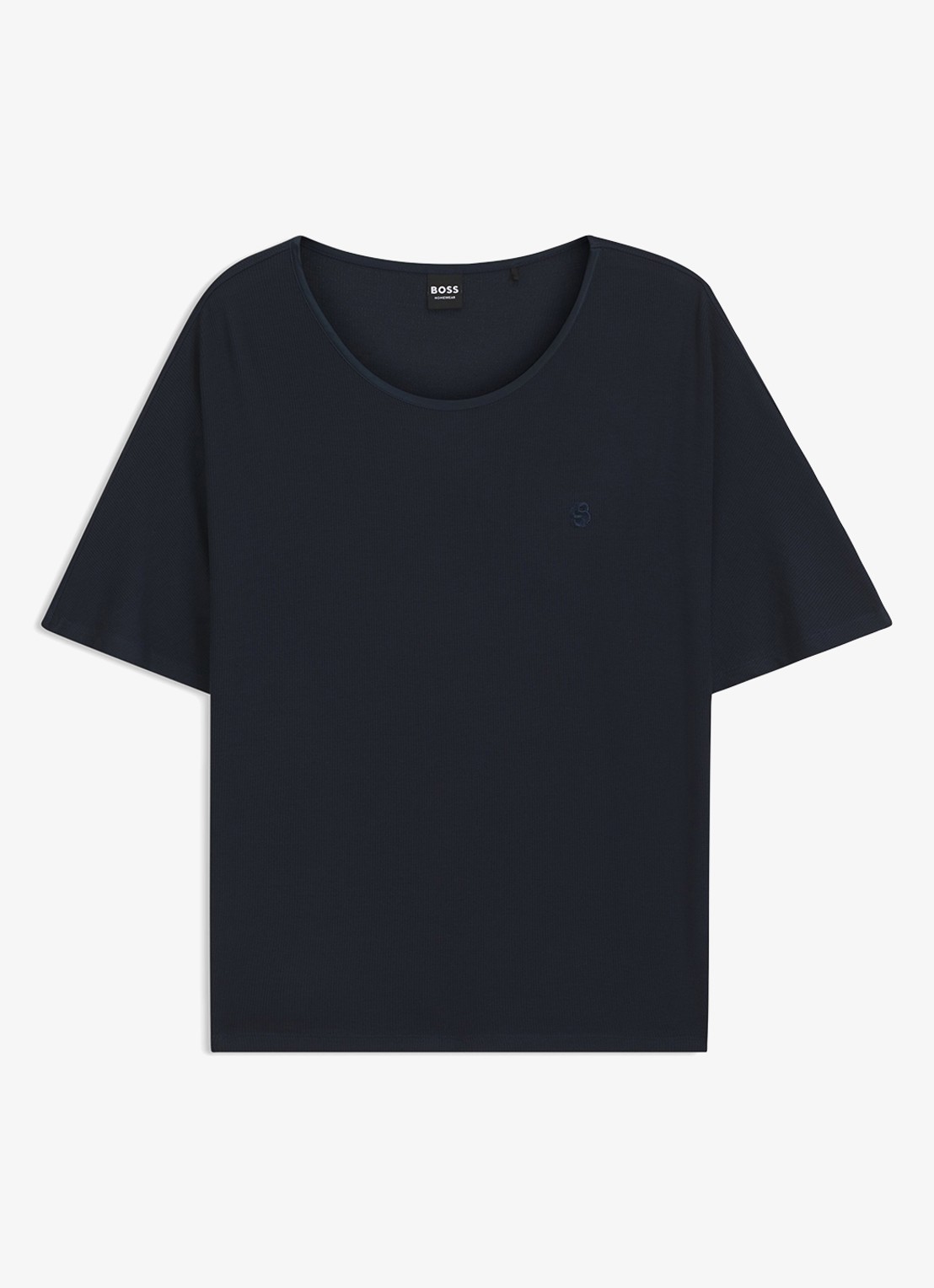 BOSS Pyjamatop met logo - voorkant 4 donkerblauw