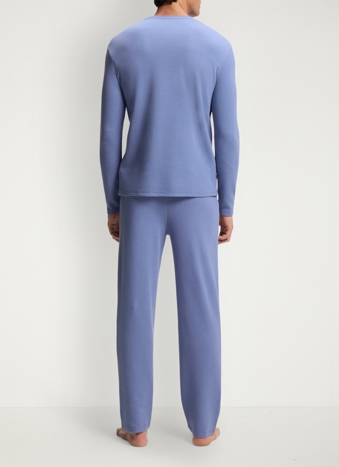 BOSS Pyjamatop met structuur en logo - achterkant 5 lichtblauw