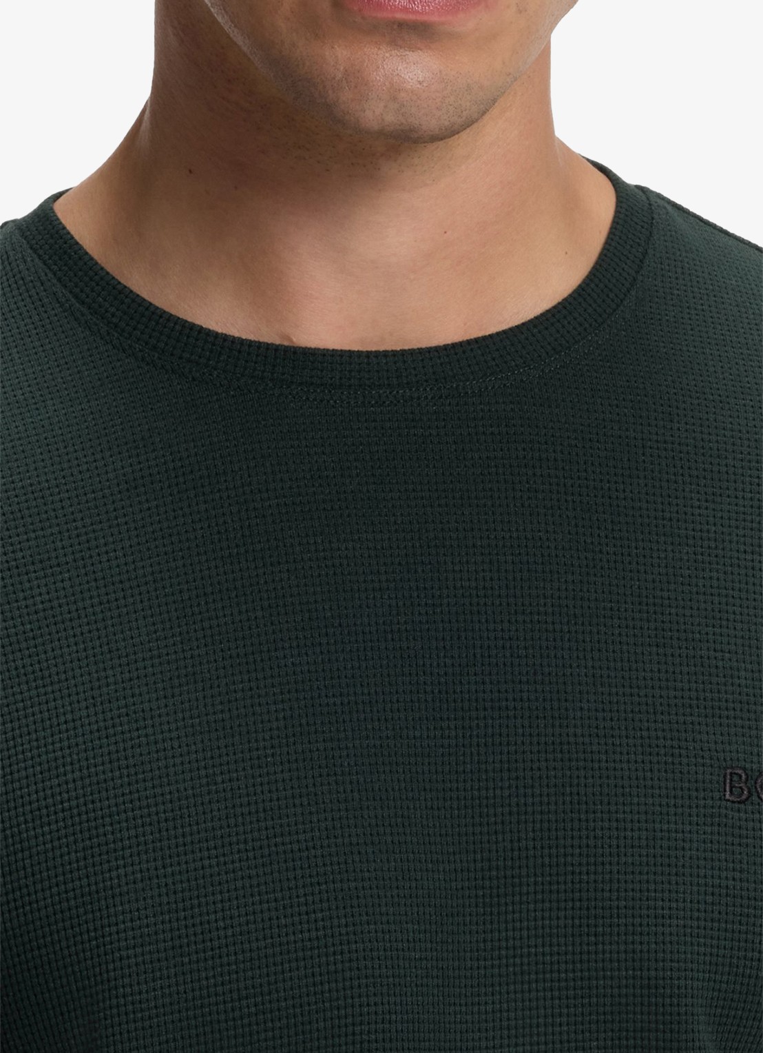 BOSS Pyjamatop met structuur en logo - detail 2 dark green-308