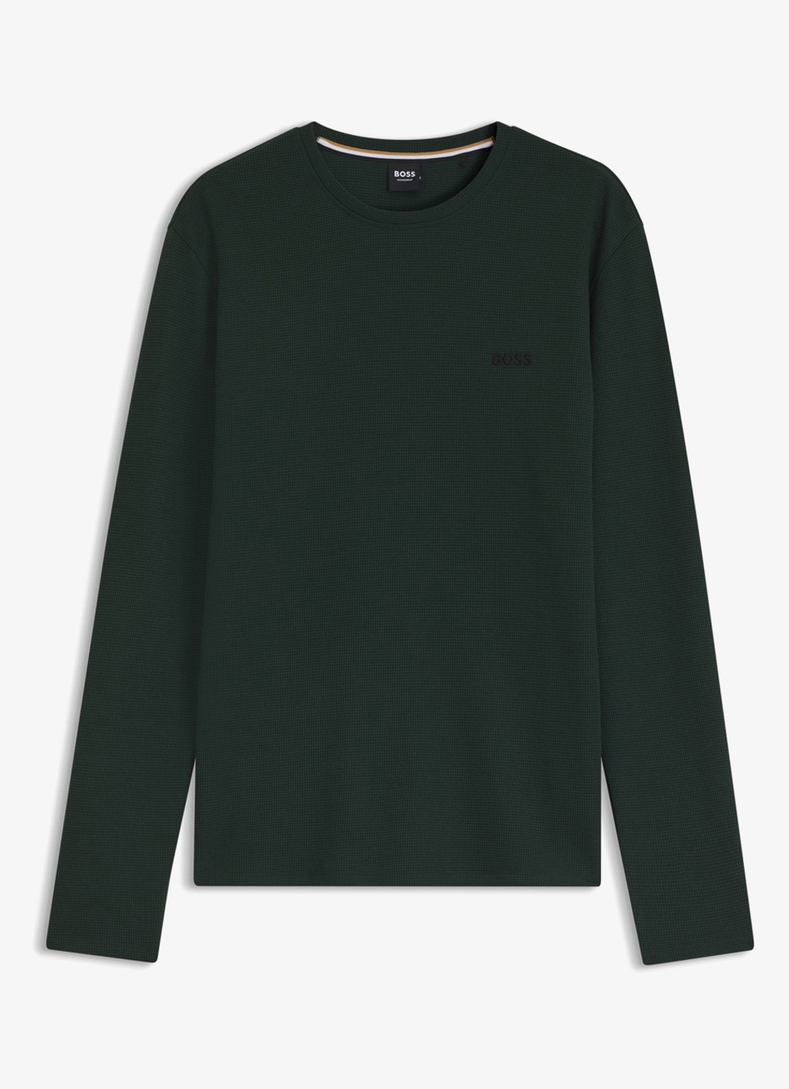 BOSS Pyjamatop met structuur en logo - voorkant 4 dark green-308