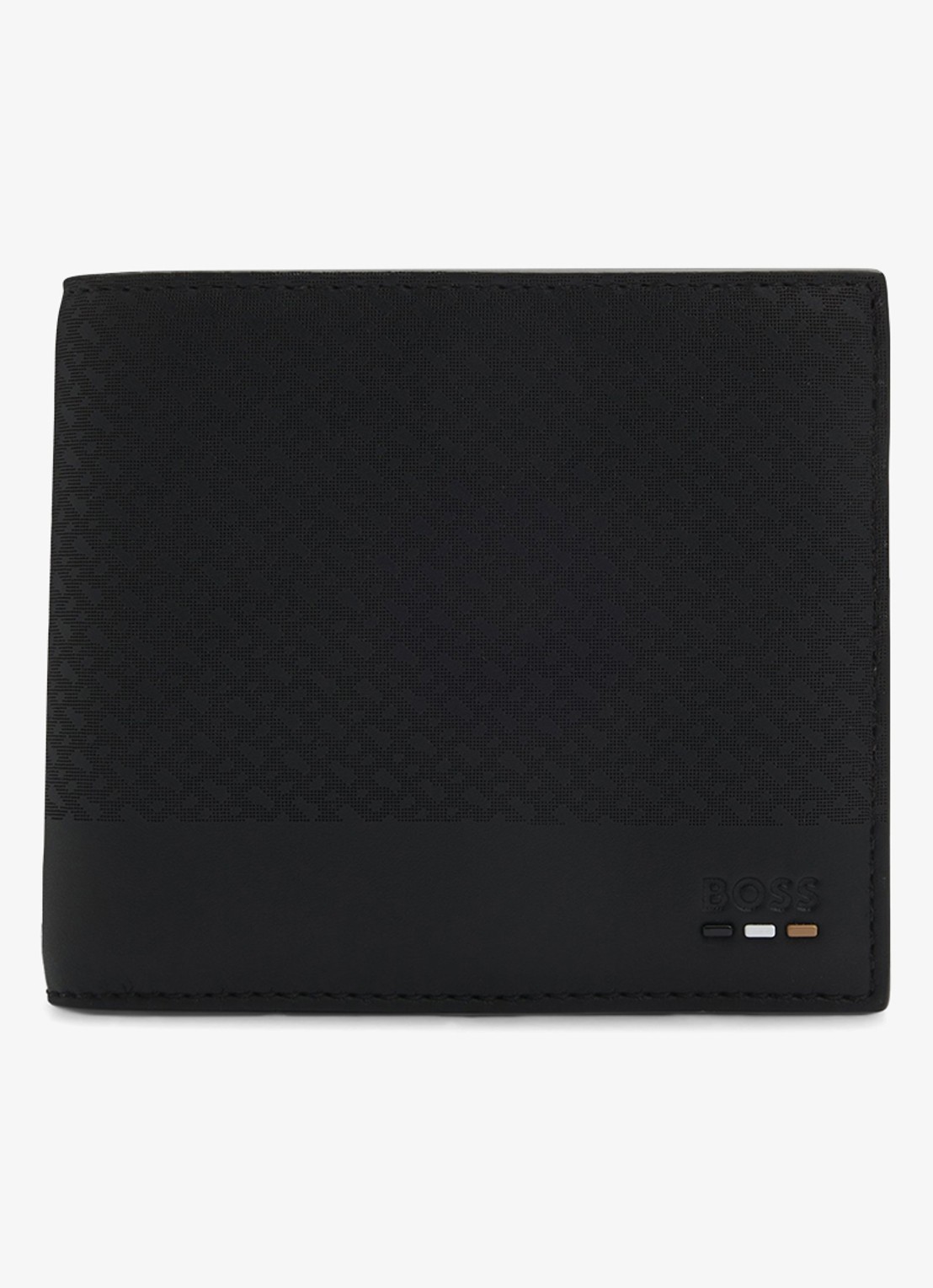 BOSS Ray_MP_8cc portemonnee met logoprint - voorkant 3 black-002 / zwart