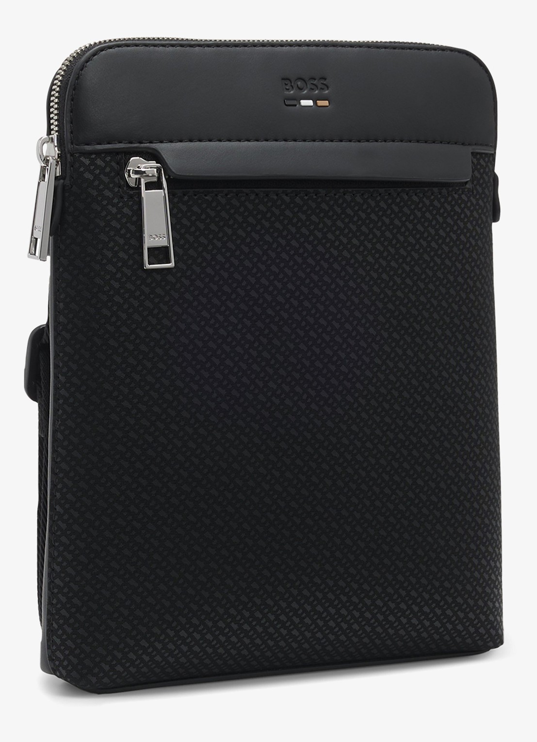 BOSS Ray_MP_Envelope crossbodytas met logoprint - detail 3 black-001 / zwart