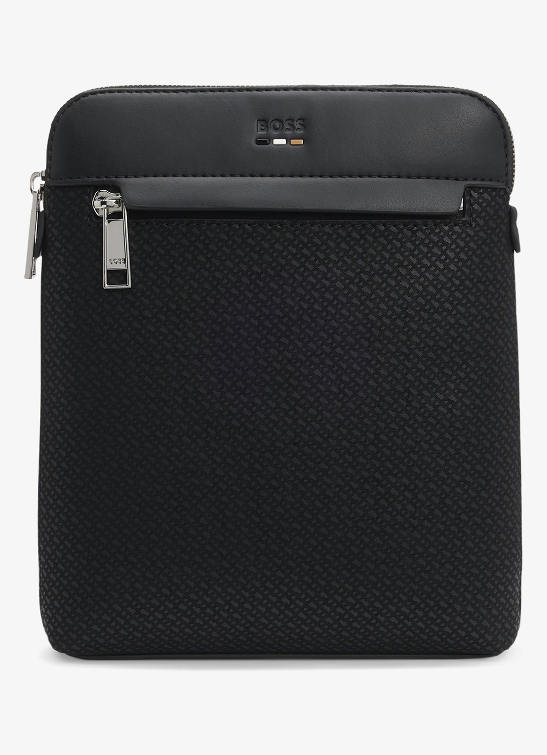 BOSS Ray_MP_Envelope crossbodytas met logoprint - voorkant 5 black-001 / zwart