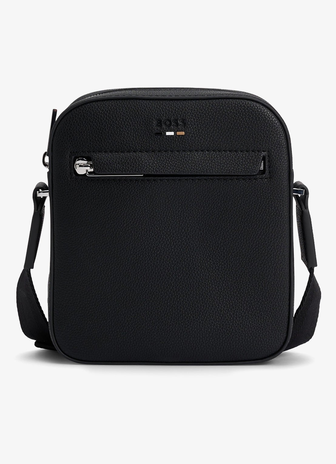BOSS Ray NS crossbodytas met logo - voorkant 4 zwart