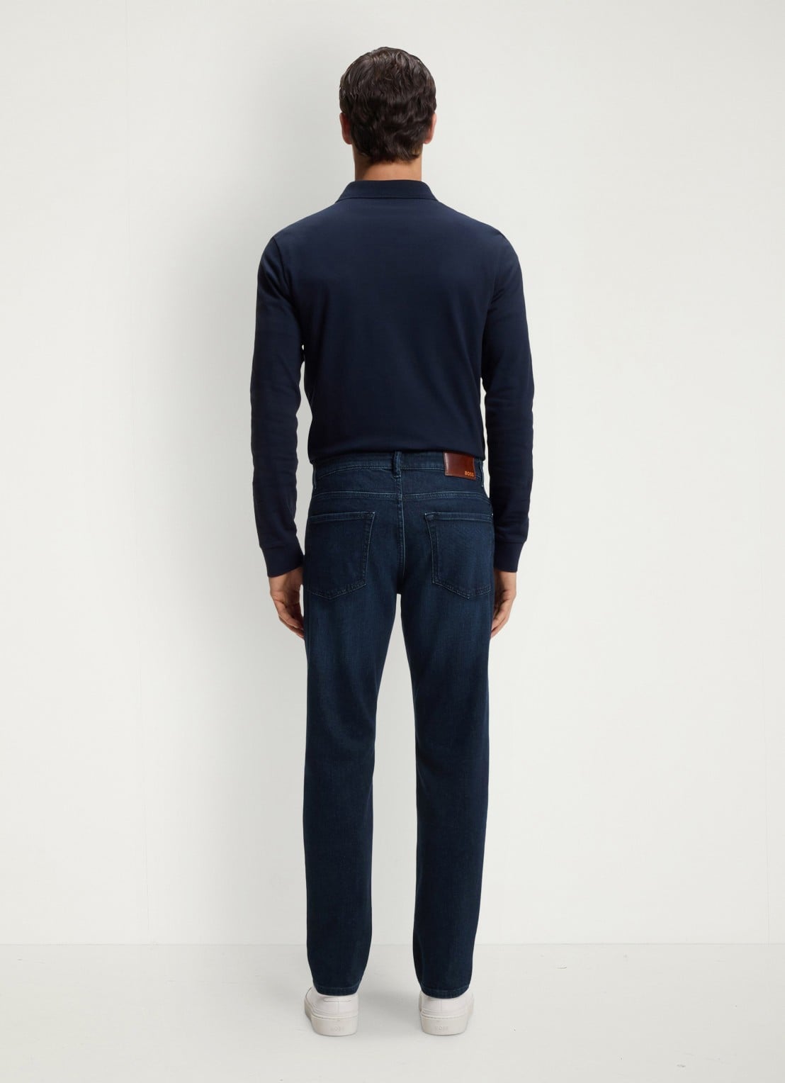 BOSS Re.Maine regular fit jeans met donkere wassing - achterkant 7 donkerblauw