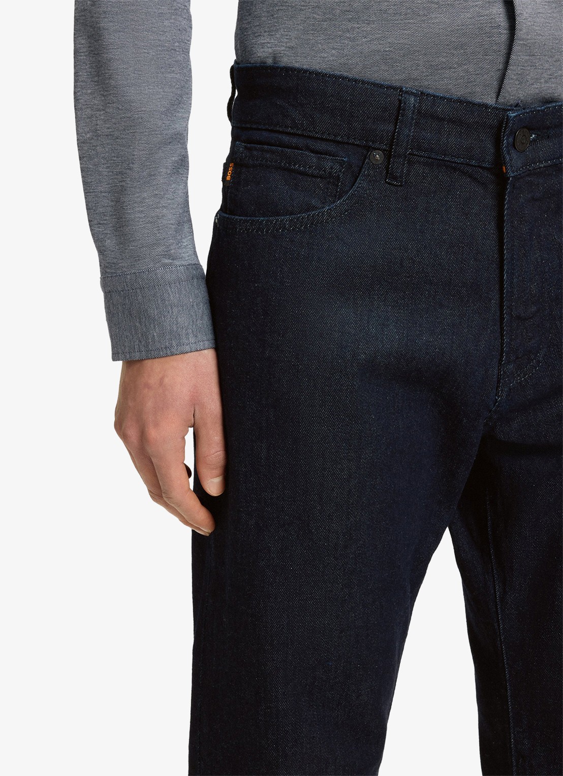 BOSS Re.maine straight leg jeans met donkere wassing - detail 4 indigo