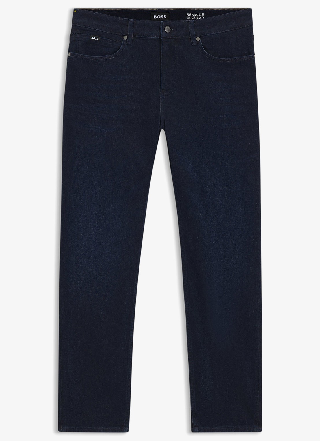 BOSS Re.maine straight leg jeans met donkere wassing - voorkant donkerblauw