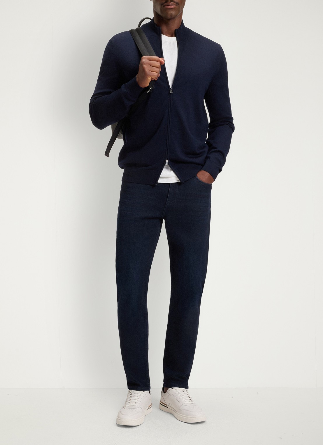 BOSS Re.maine straight leg jeans met donkere wassing - voorkant 2 donkerblauw