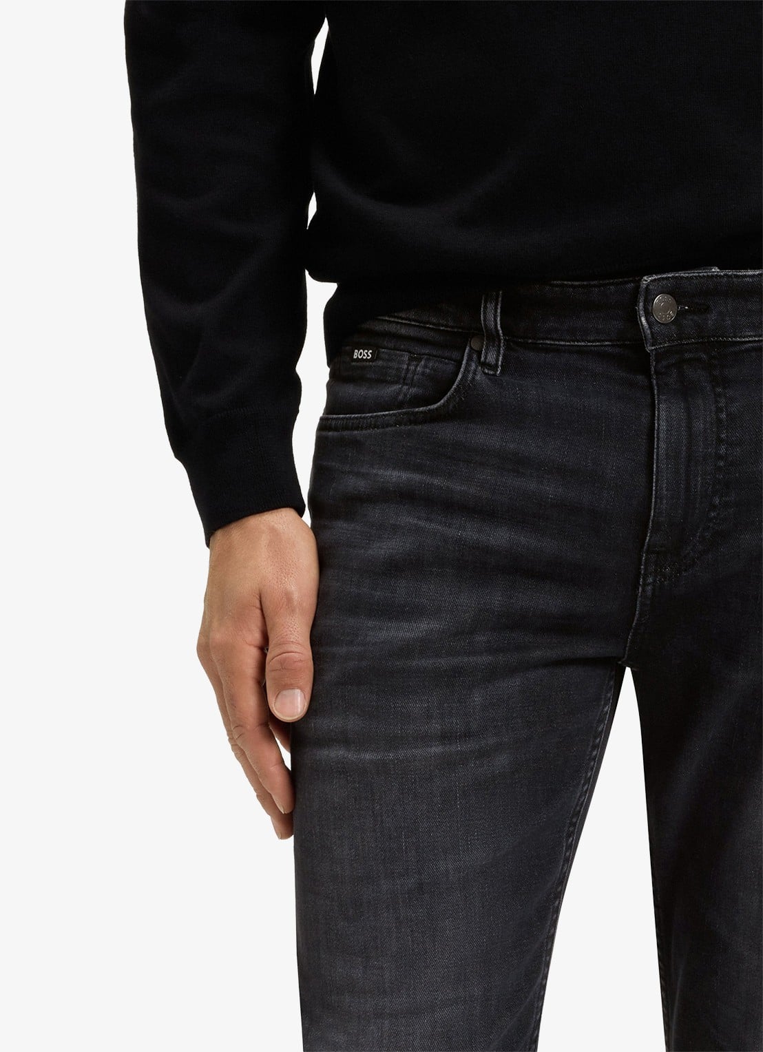 BOSS Re.maine straight leg jeans met gekleurde wassing - detail 6 donkergrijs