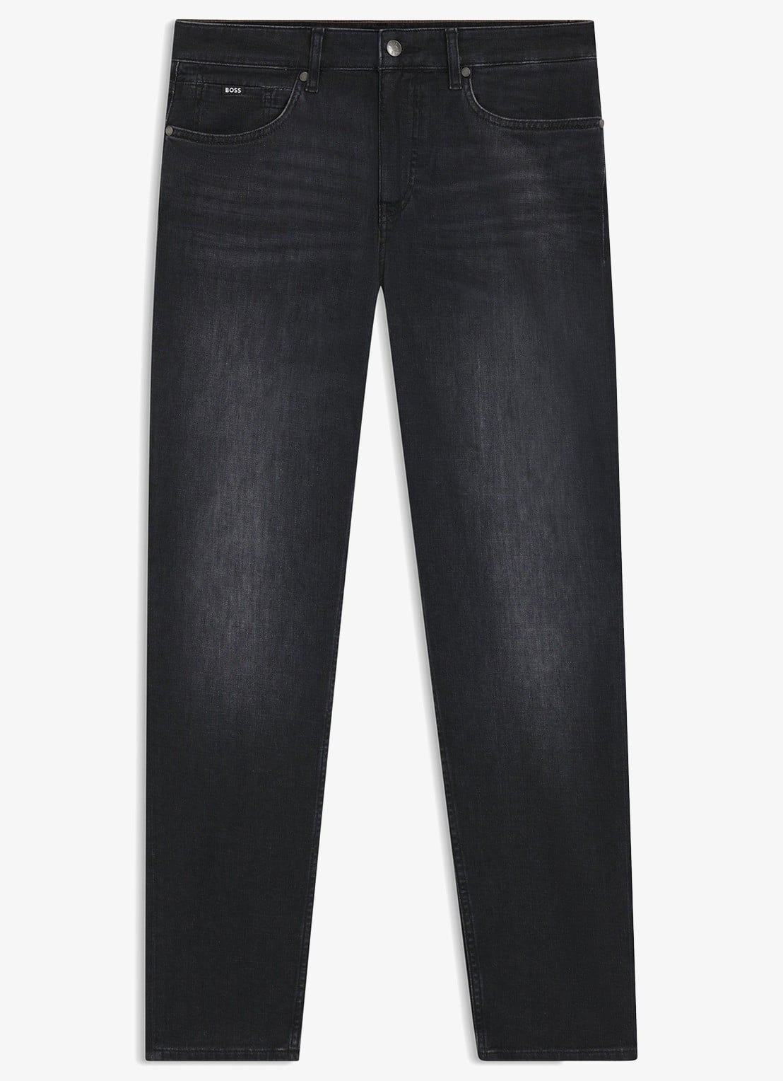 BOSS Re.maine straight leg jeans met gekleurde wassing - voorkant donkergrijs