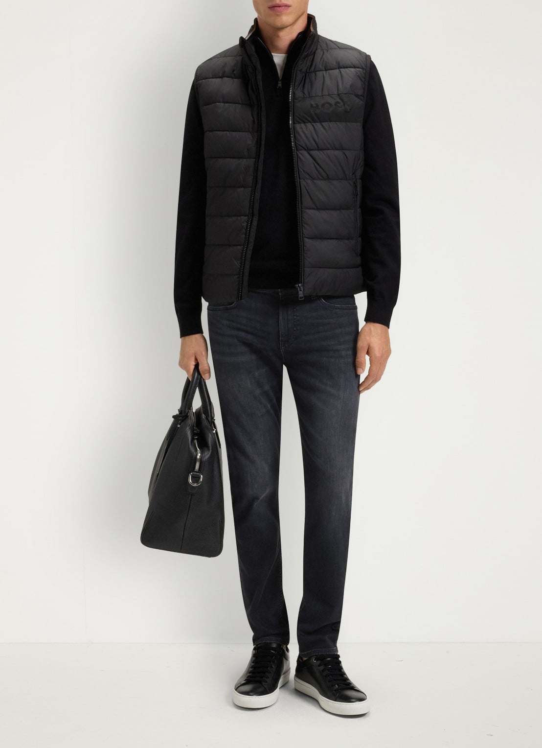 BOSS Re.maine straight leg jeans met gekleurde wassing - voorkant 2 donkergrijs