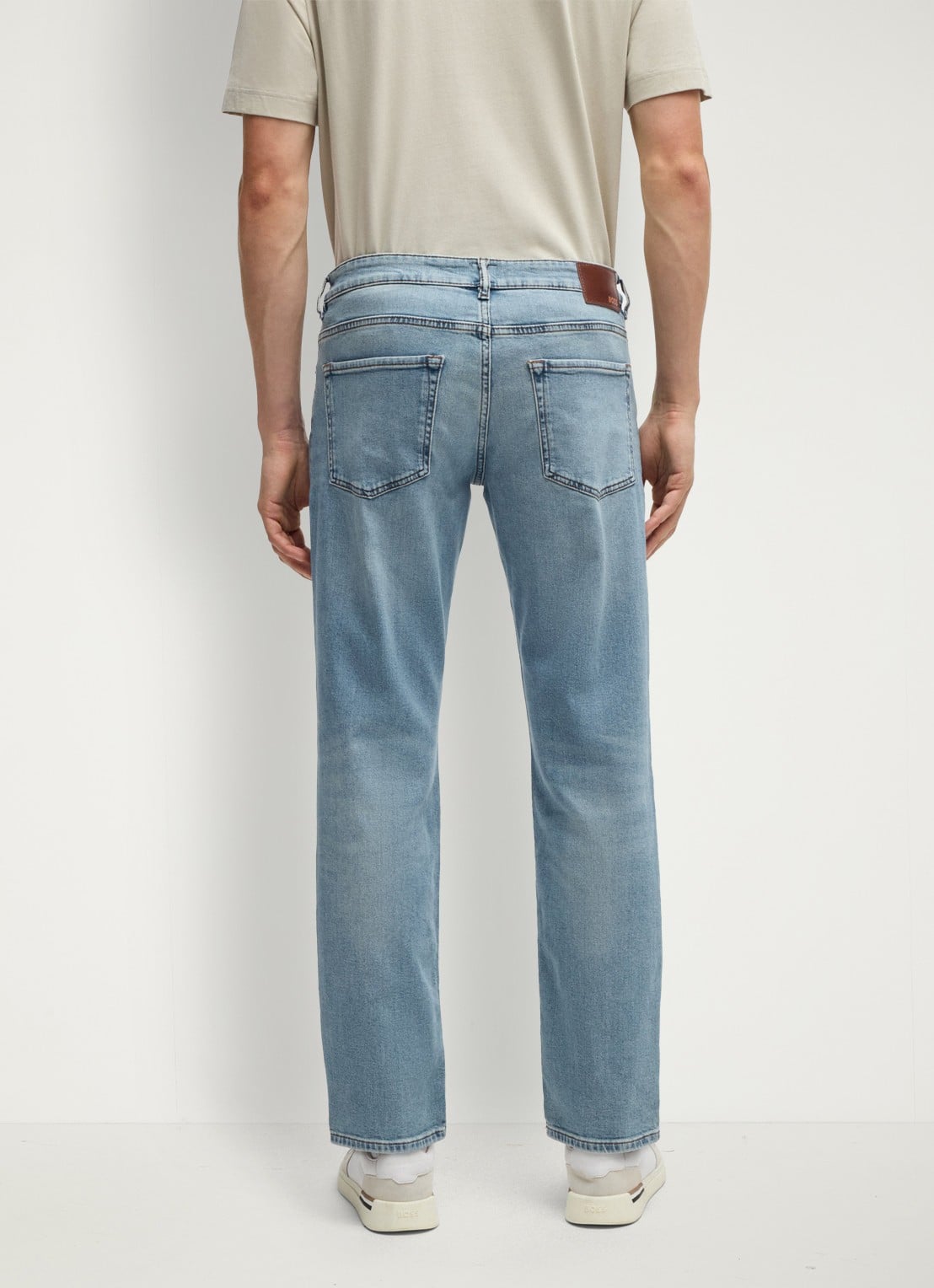 BOSS Re.Maine straight leg jeans met lichte wassing - detail 2 indigo
