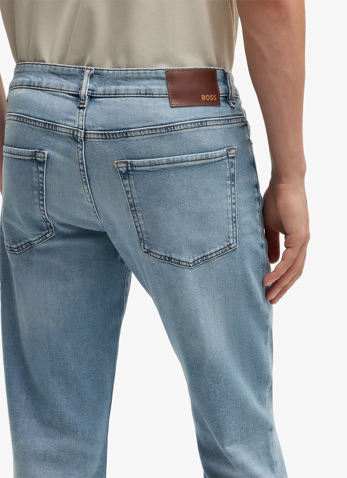 BOSS Re.Maine straight leg jeans met lichte wassing - detail 4 indigo