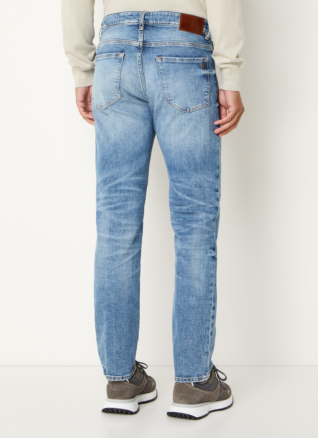 BOSS Re.Maine straight leg jeans met lichte wassing - achterkant 3 indigo