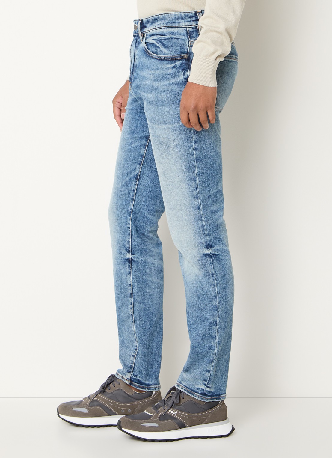 BOSS Re.Maine straight leg jeans met lichte wassing - detail 2 indigo
