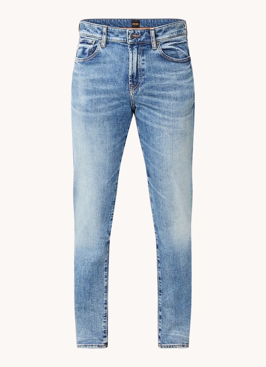 BOSS Re.Maine straight leg jeans met lichte wassing - voorkant 4 indigo