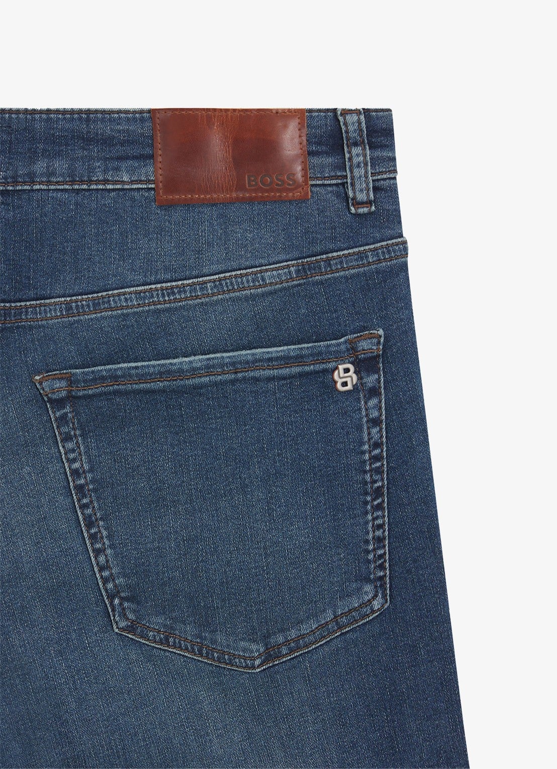 BOSS Re.Maine straight leg jeans met medium wassing - detail 3 indigo