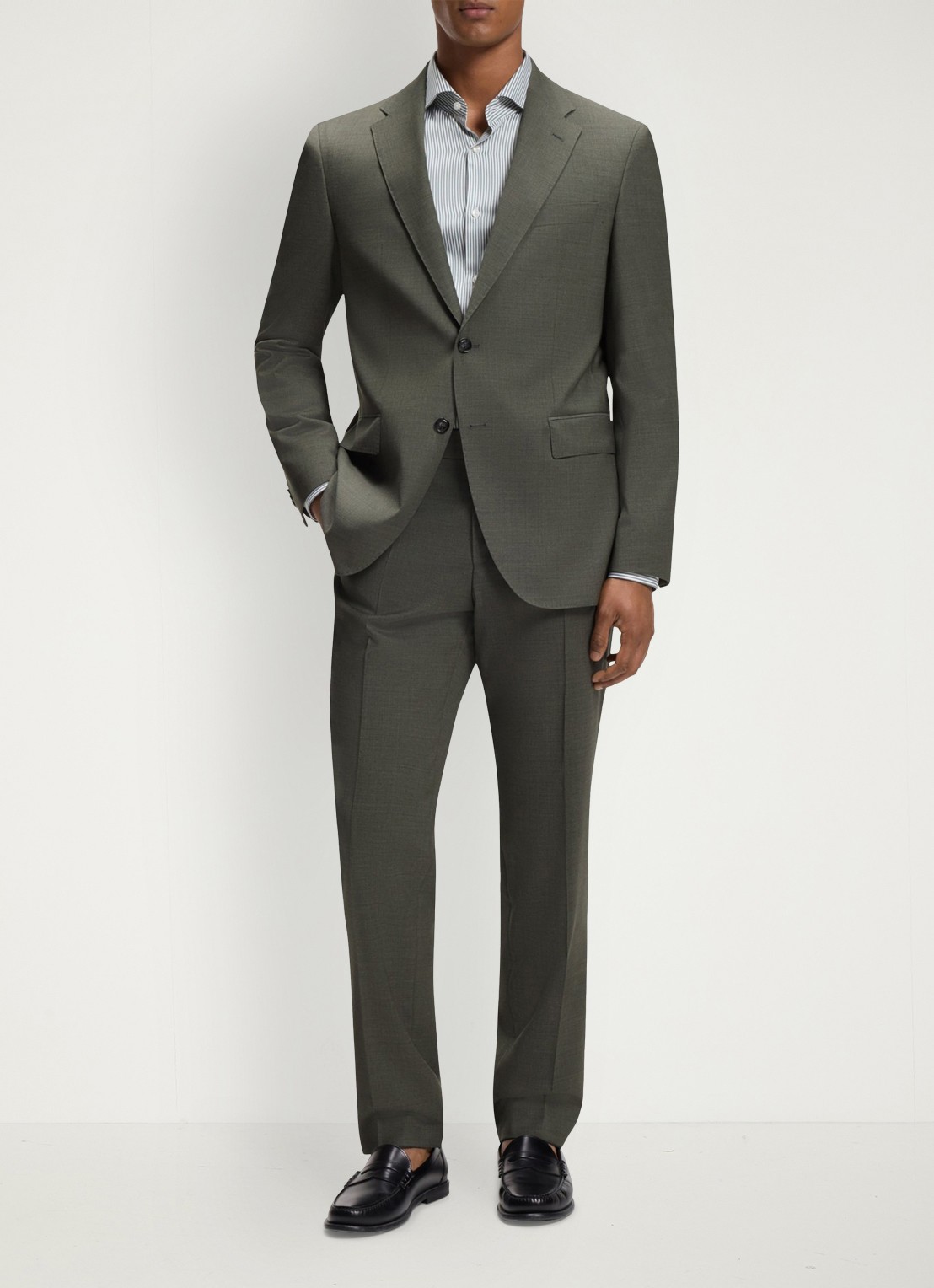 BOSS Regular fit 2-delig pak van gemêleerde stretchwol - detail open green-347 / groen