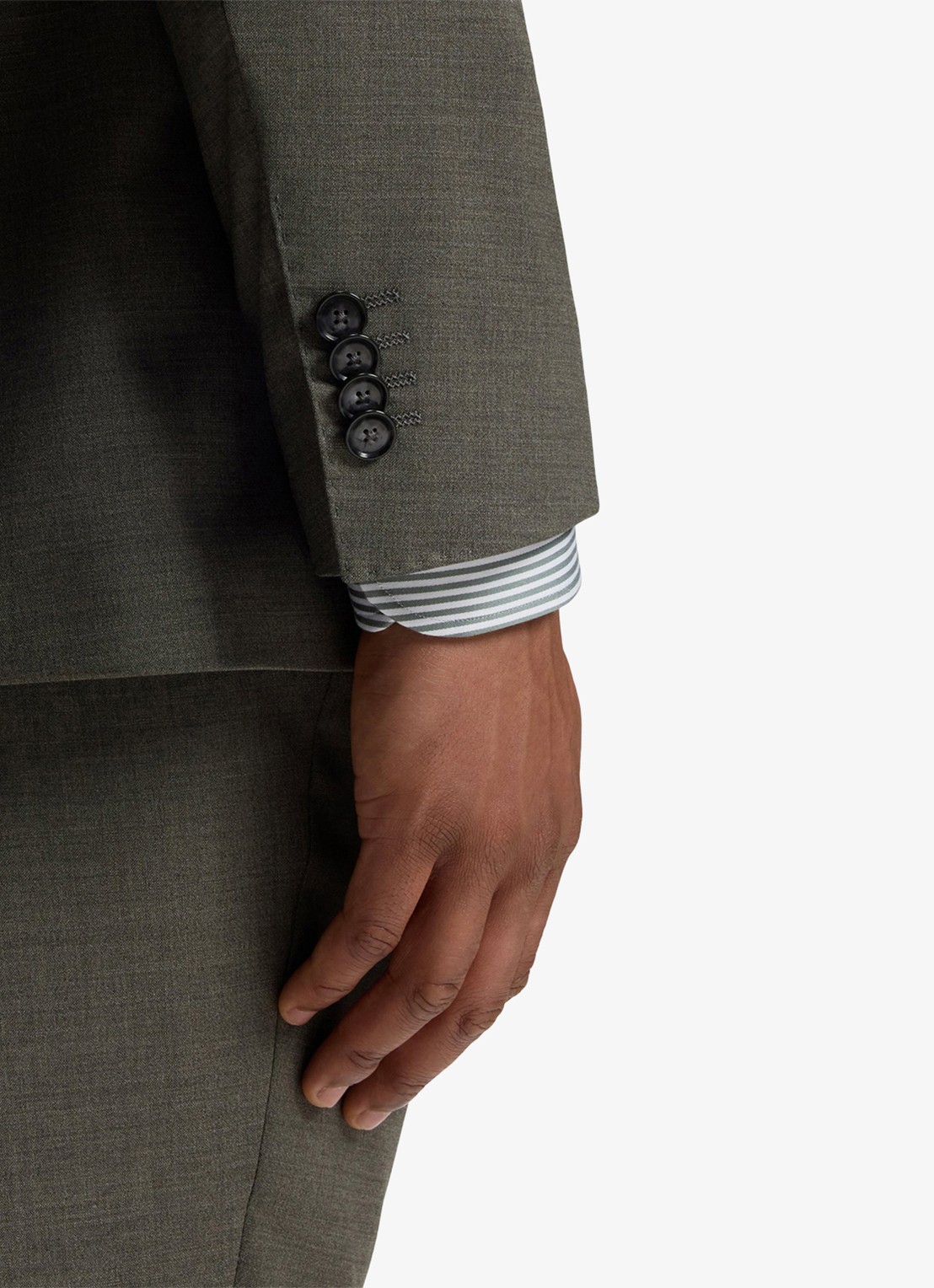 BOSS Regular fit 2-delig pak van gemêleerde stretchwol - detail 3 open green-347 / groen