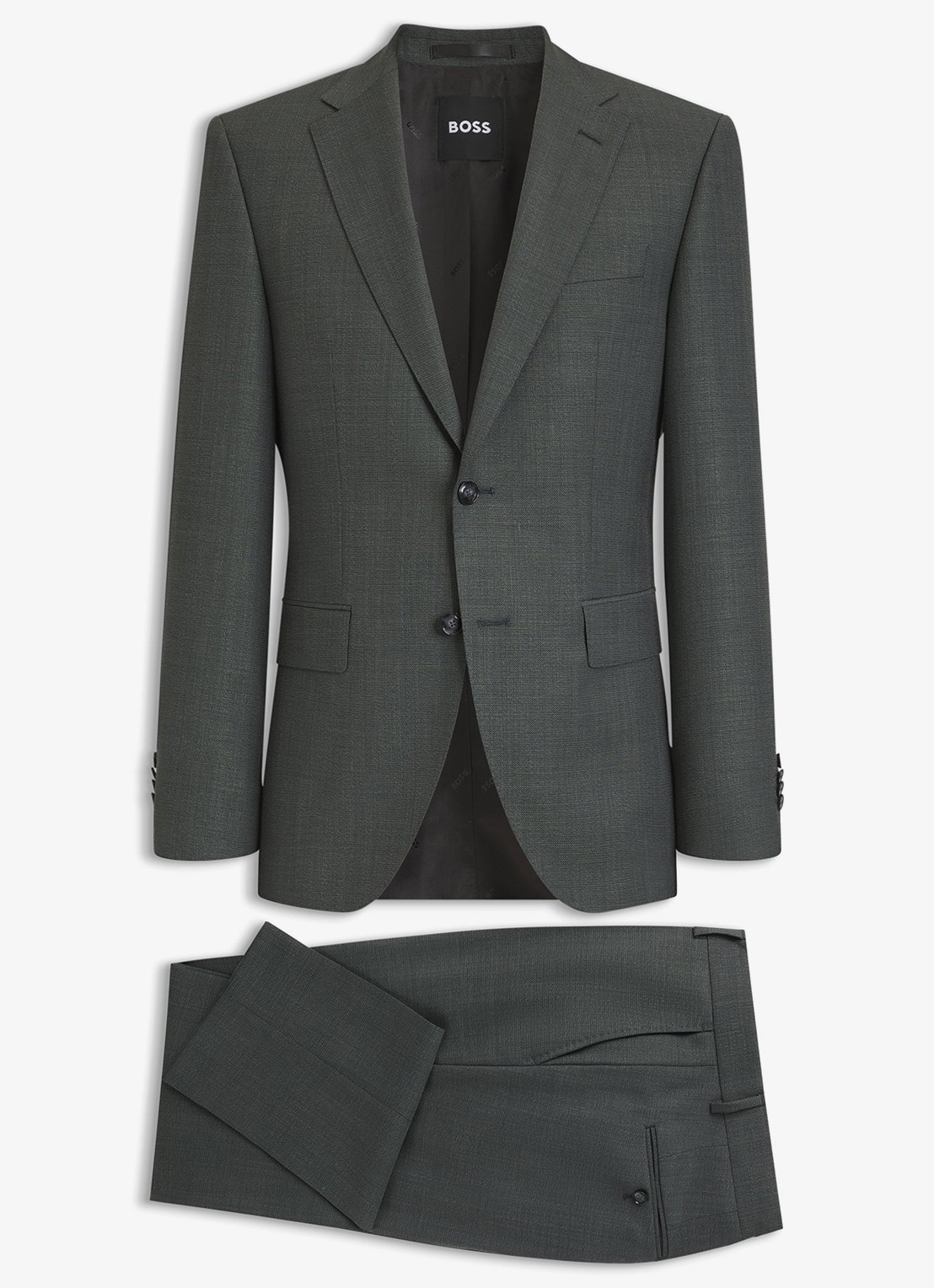 BOSS Regular fit 2-delig pak van scheerwol - voorkant 6 groen