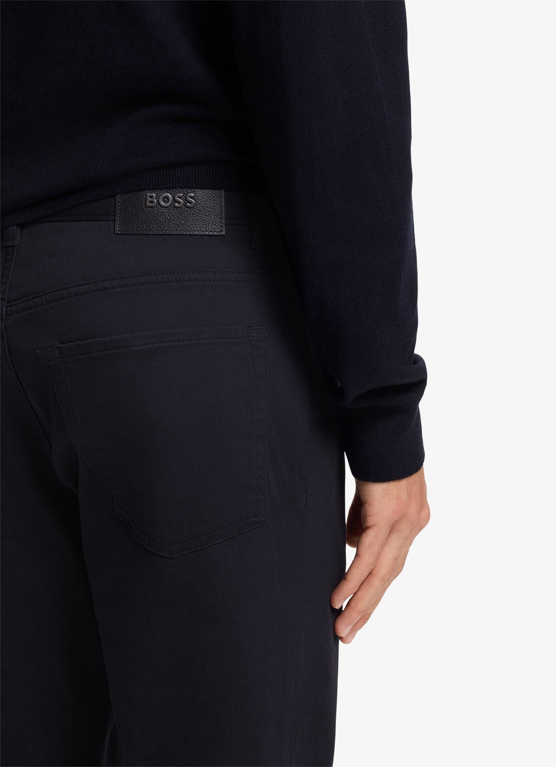 BOSS Regular fit broek met steekzakken - detail 3 donkerblauw