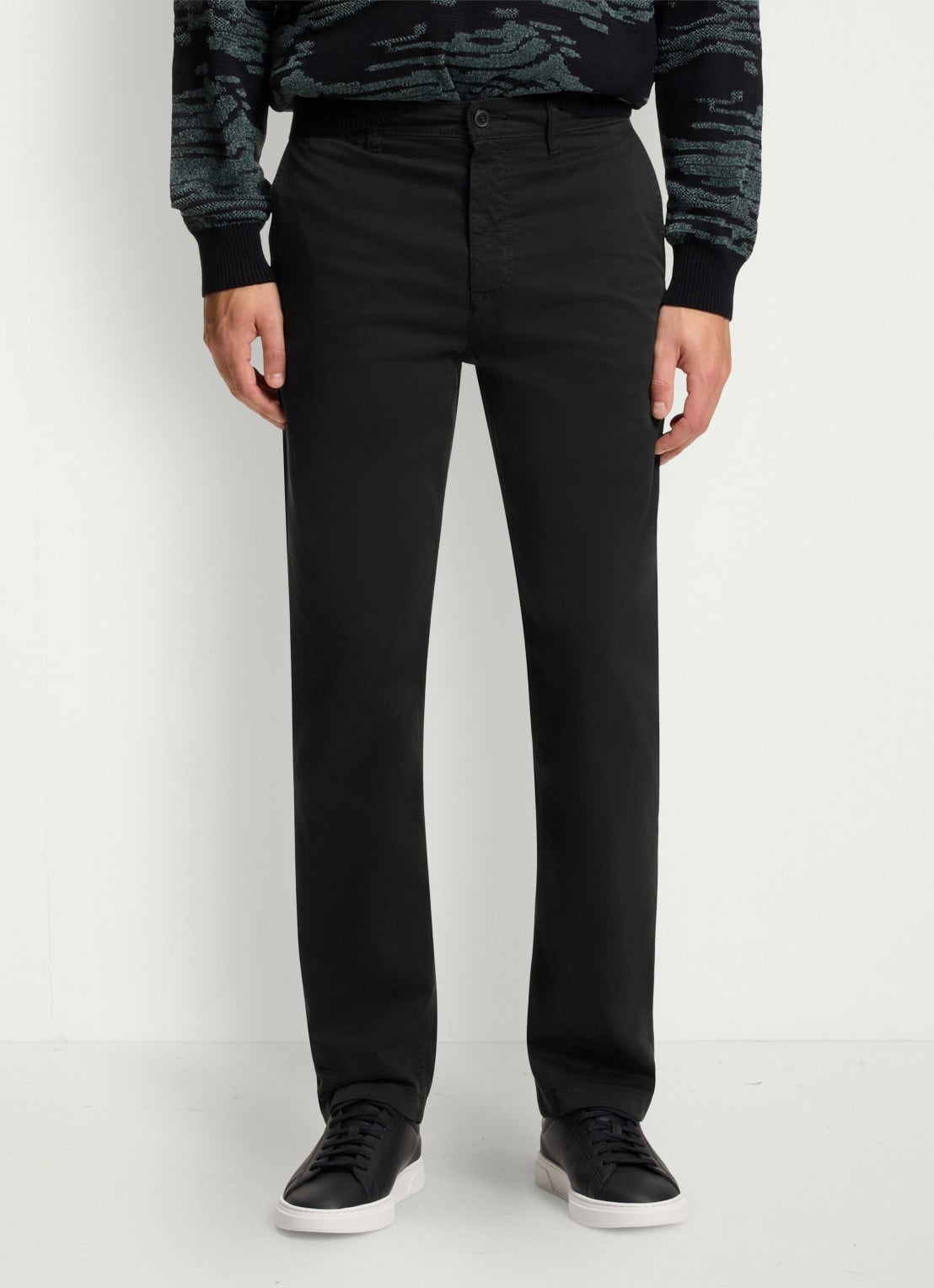 BOSS Regular-fit broek van elastisch katoenen satijn - detail 6 zwart