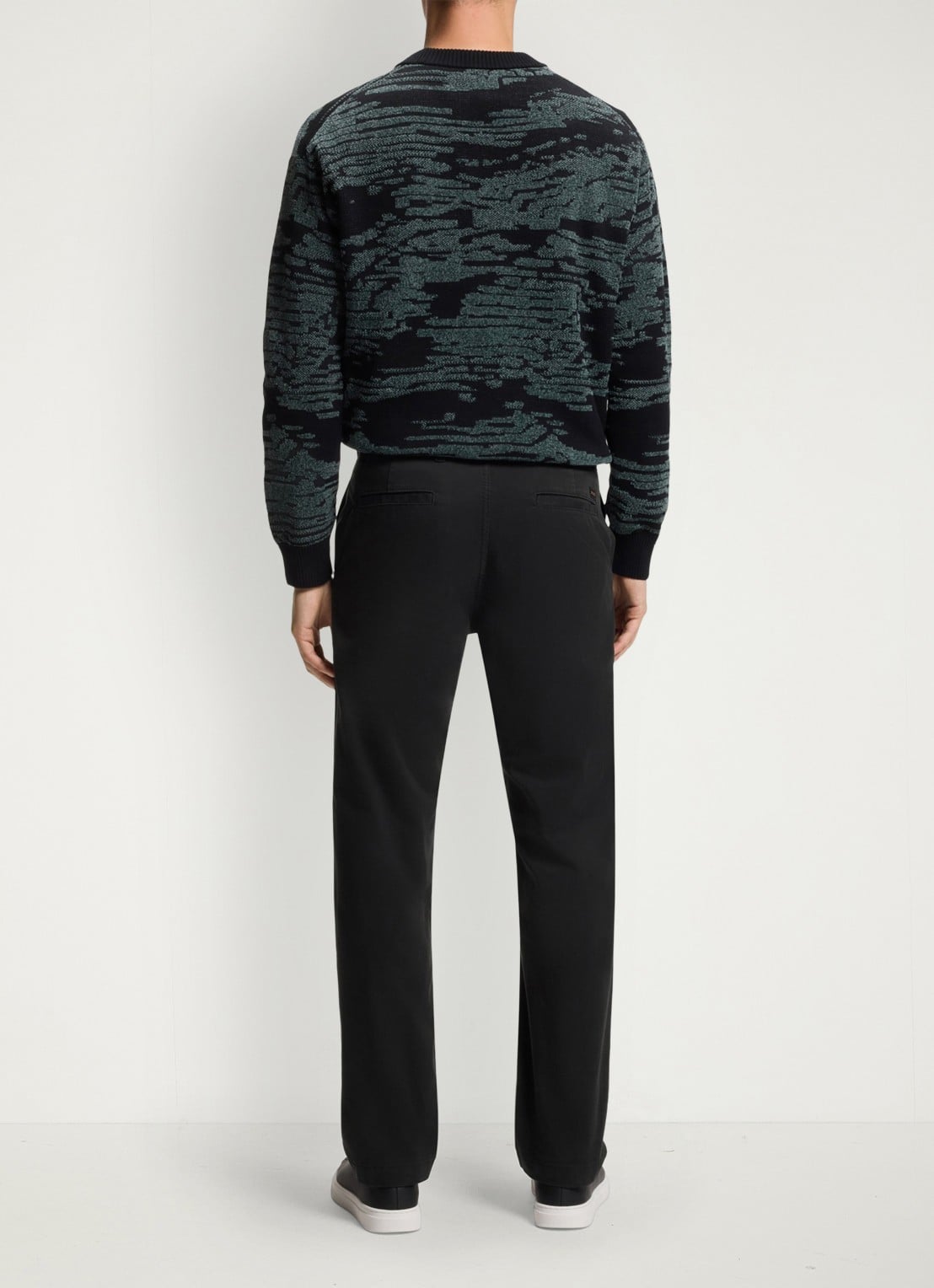 BOSS Regular-fit broek van elastisch katoenen satijn - detail 7 zwart