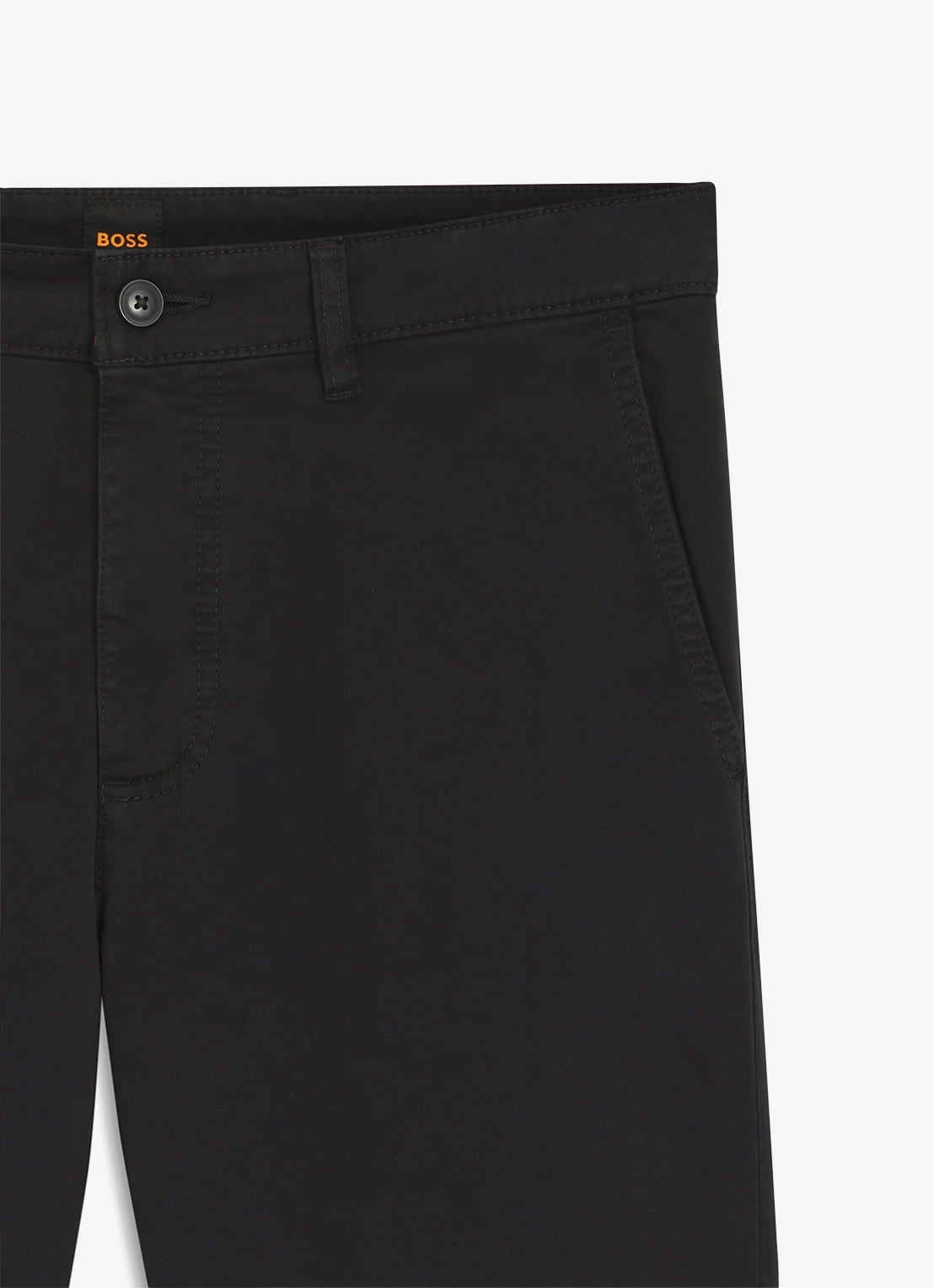 BOSS Regular-fit broek van elastisch katoenen satijn - detail 8 zwart