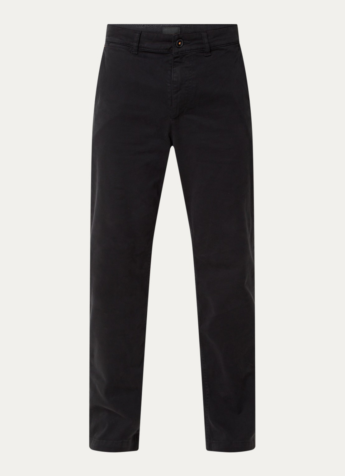 BOSS Regular-fit broek van elastisch katoenen satijn - voorkant 5 zwart