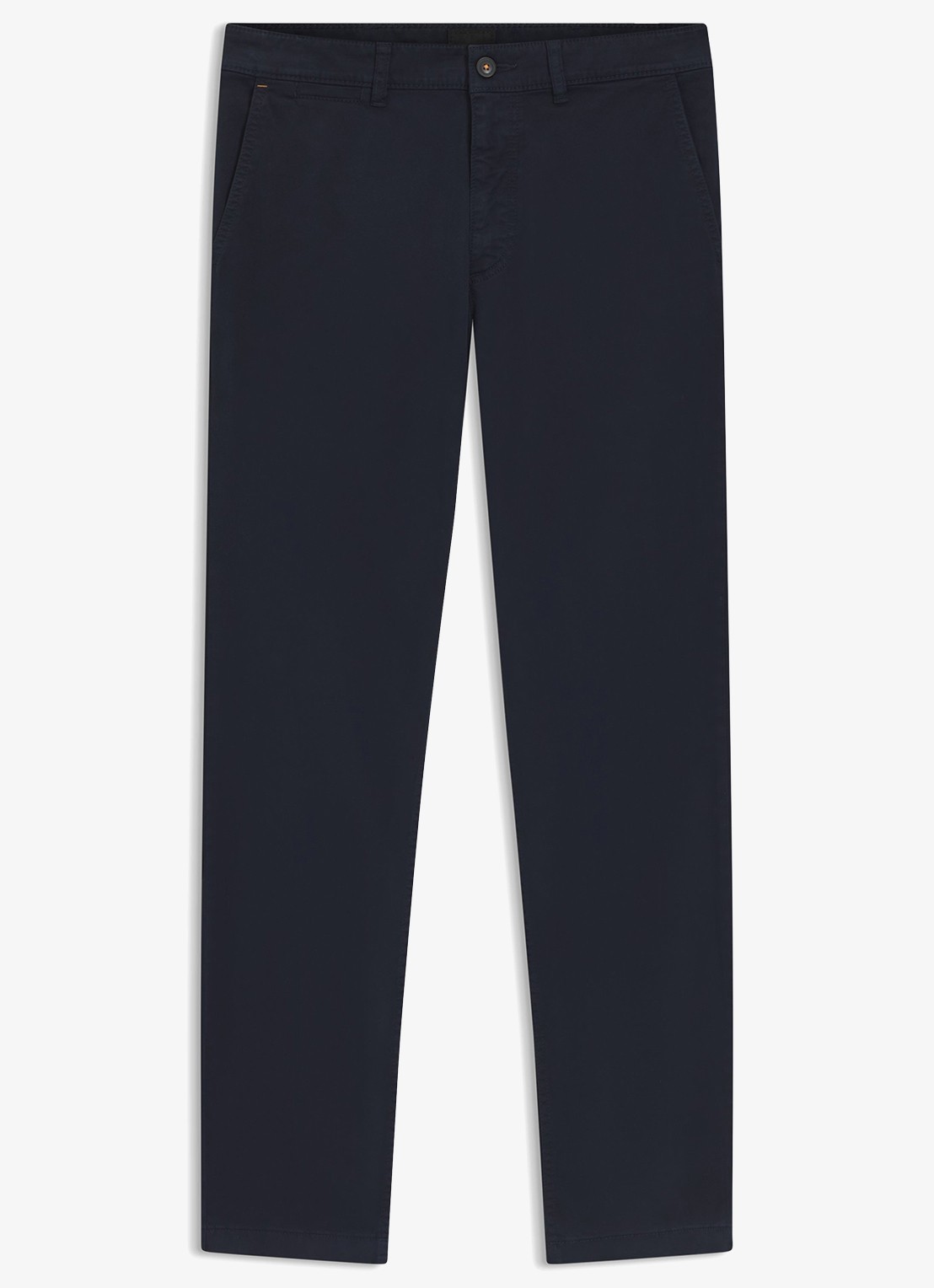 BOSS Regular-fit broek van elastisch katoenen satijn - voorkant 8 donkerblauw