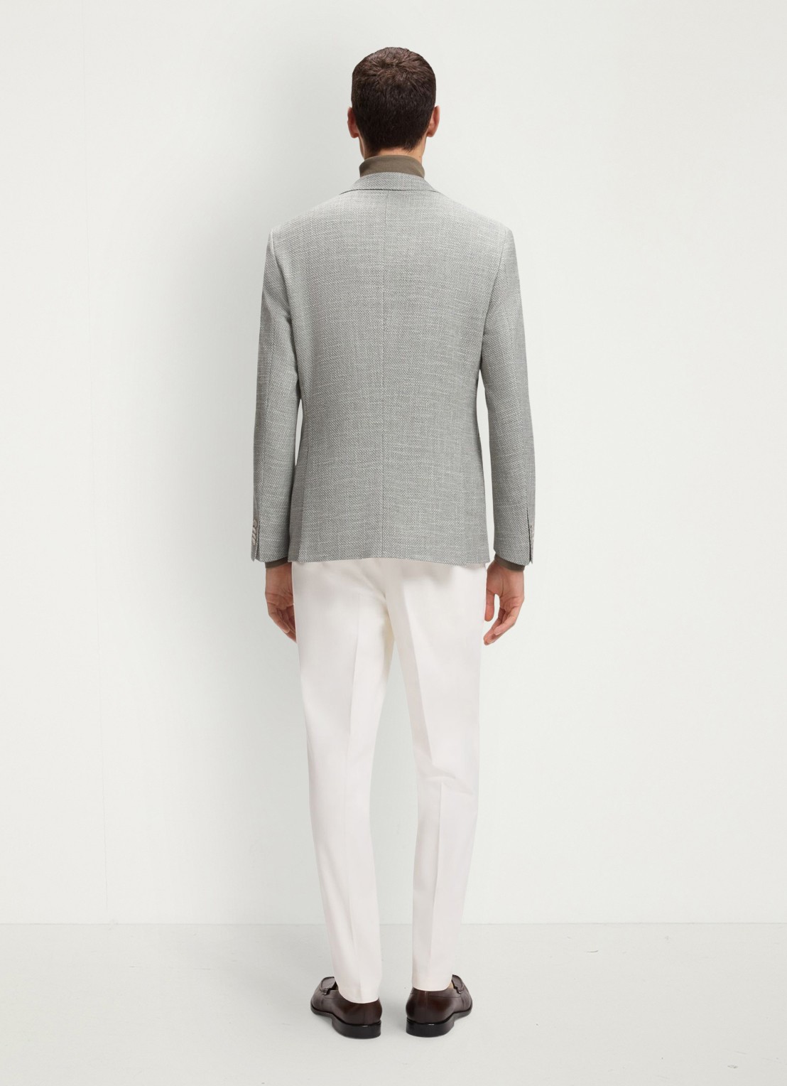 BOSS Regular fit colbert in linnenblend - achterkant 4 grijs