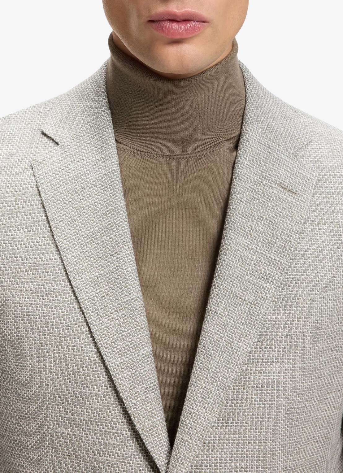 BOSS Regular fit colbert in linnenblend - detail 2 grijs