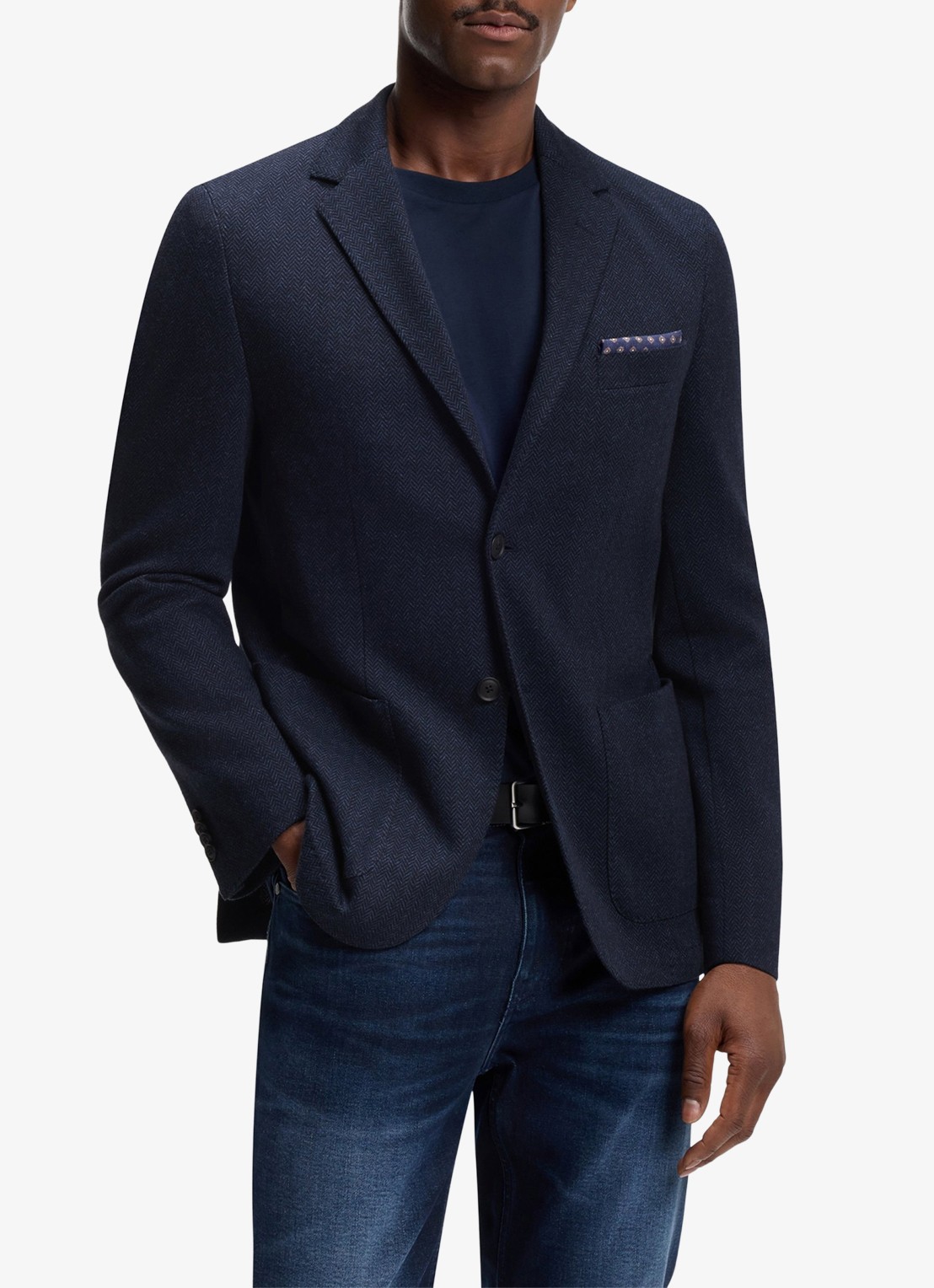 BOSS Regular fit colbert met opgestikte zakken  - detail 3 donkerblauw