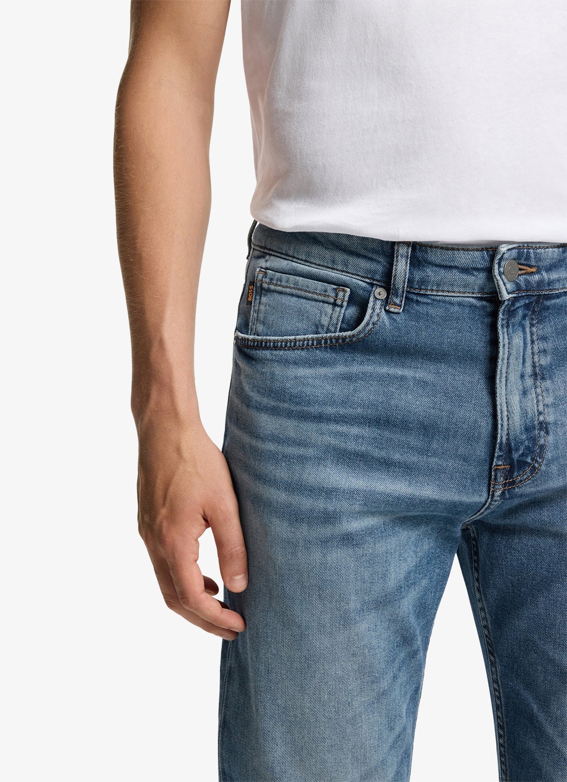 BOSS Regular fit jeans met steekzakken - detail 4 indigo