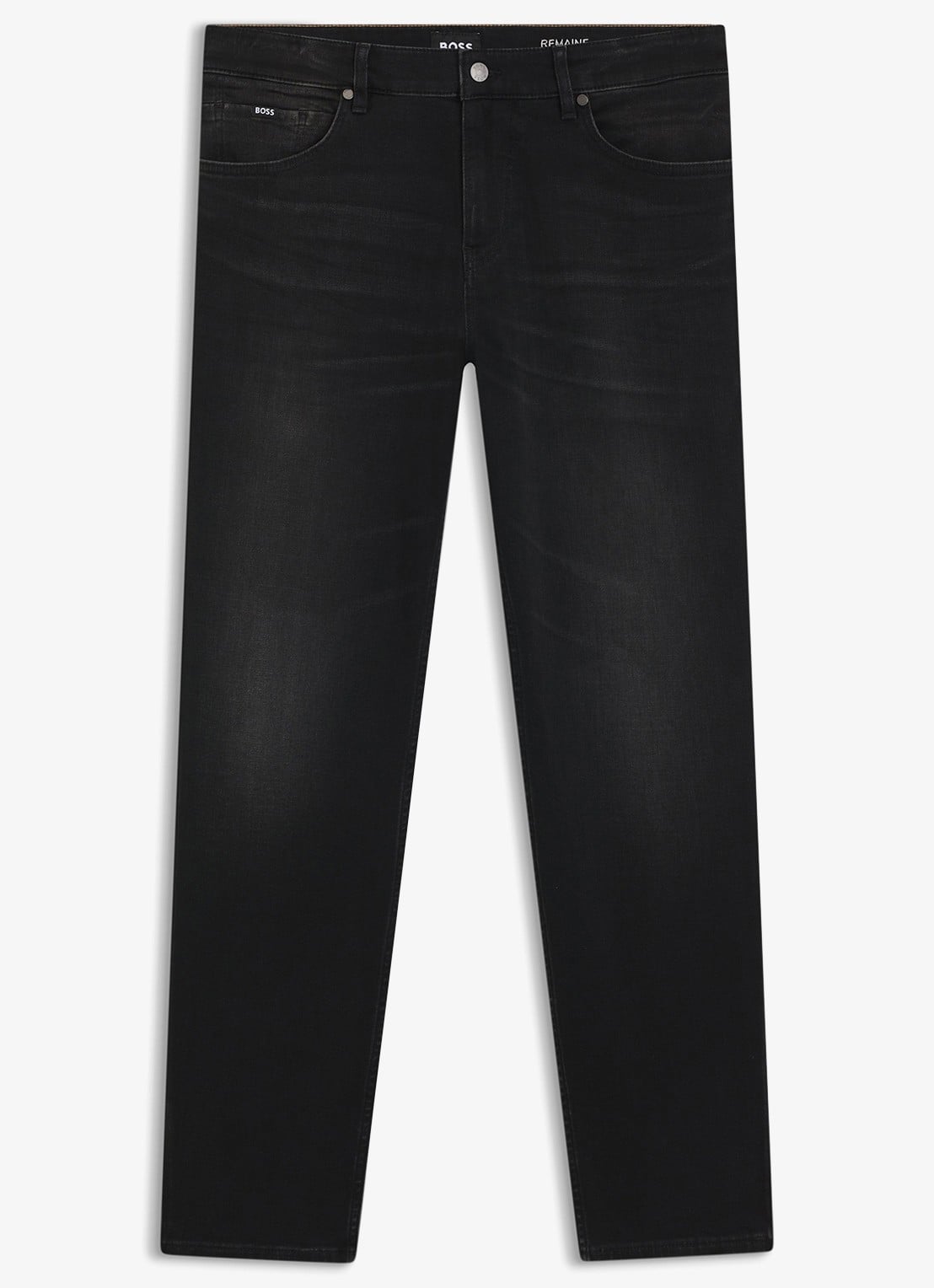 BOSS Regular fit jeans met steekzakken - voorkant 5 zwart