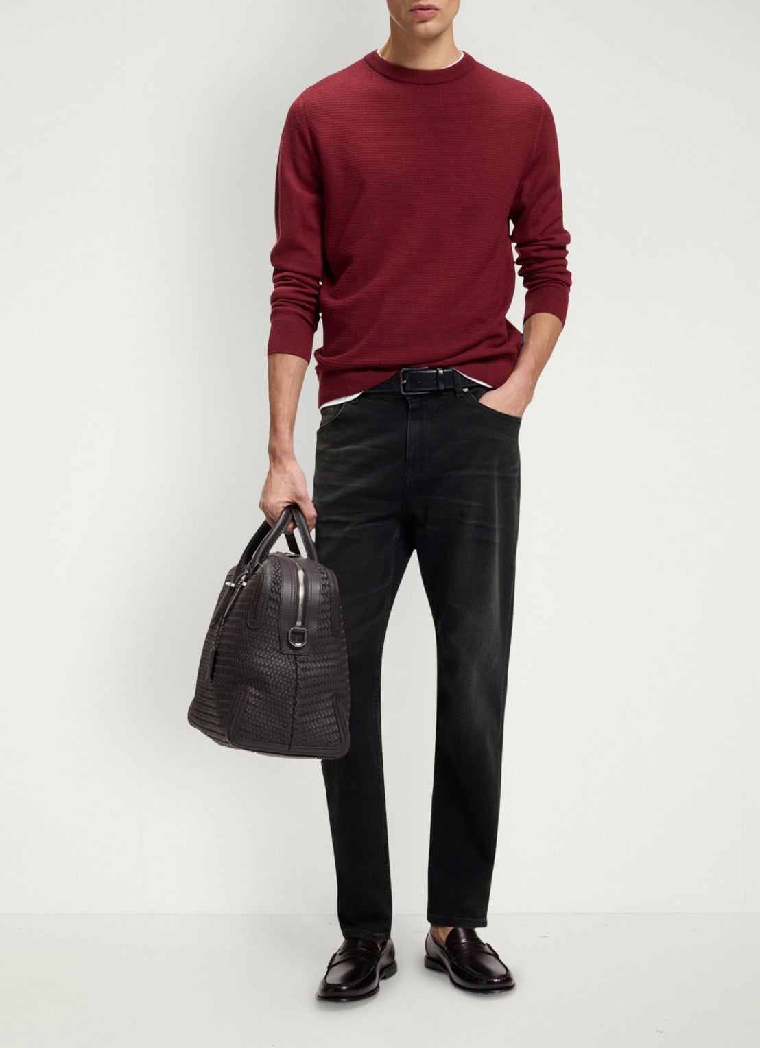 BOSS Regular fit jeans met steekzakken - voorkant 6 zwart