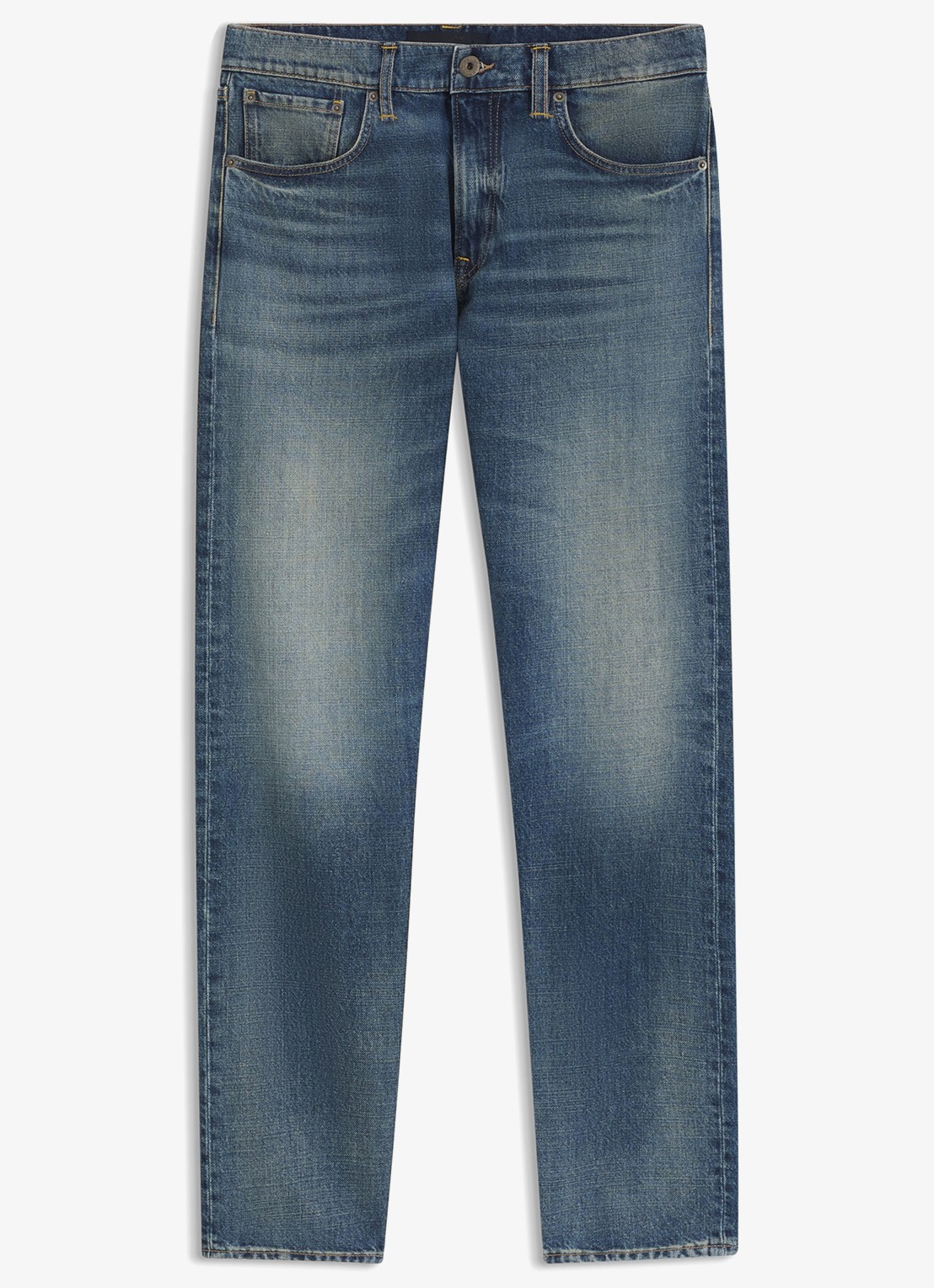 BOSS Regular fit jeans met steekzakken - voorkant indigo