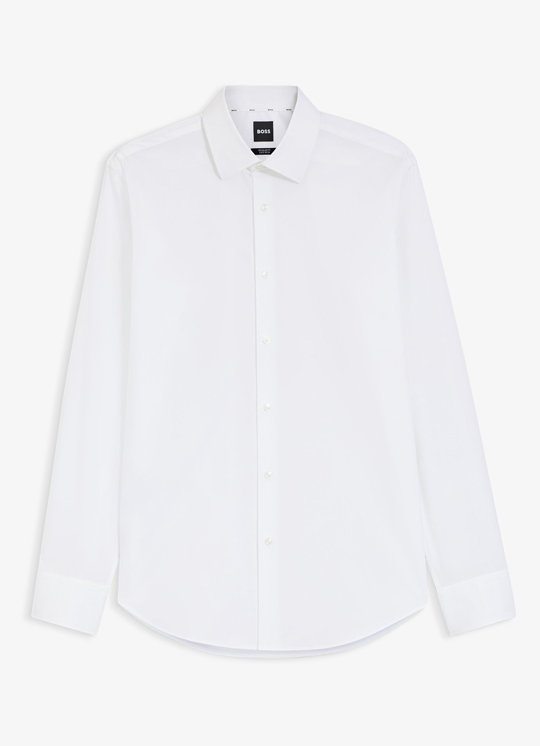 BOSS Regular fit overhemd in katoenblend - voorkant wit