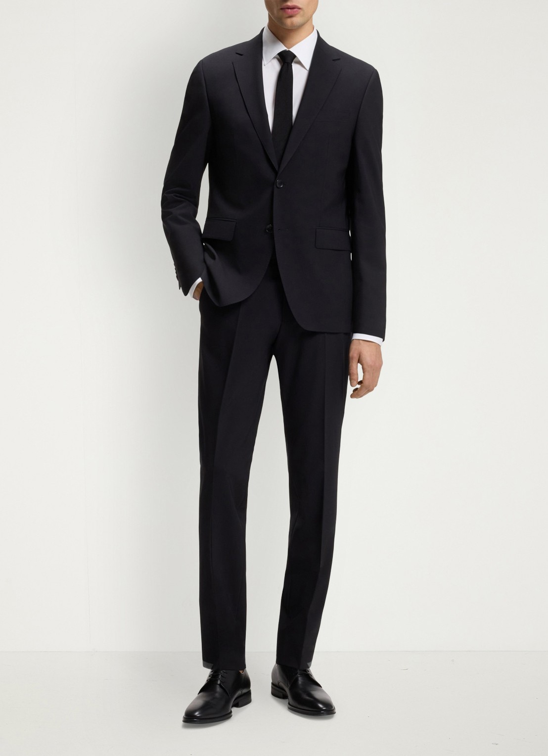 BOSS Regular fit overhemd in katoenblend - voorkant 2 wit