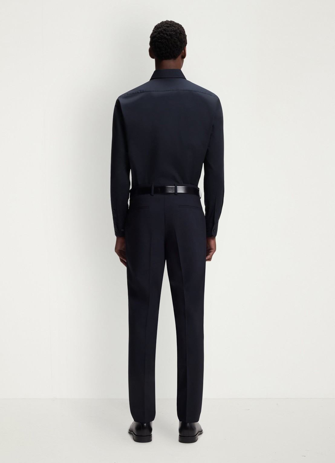 BOSS Regular fit overhemd in katoenblend - achterkant blauw