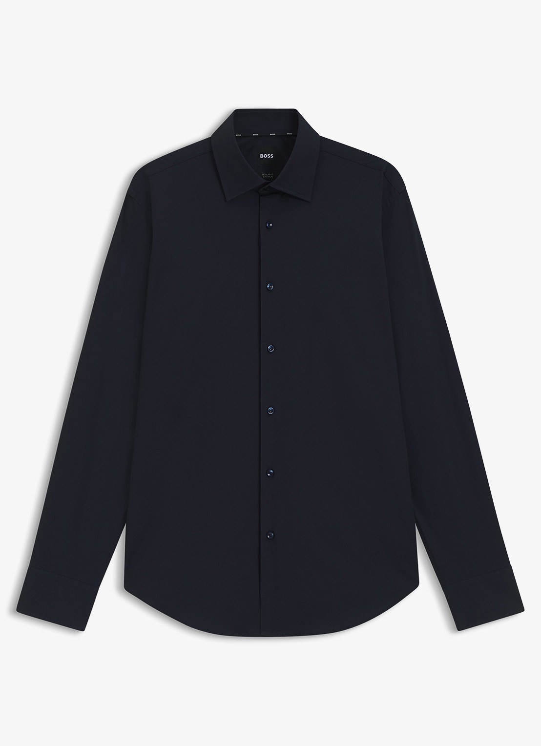 BOSS Regular fit overhemd in katoenblend - voorkant 5 blauw
