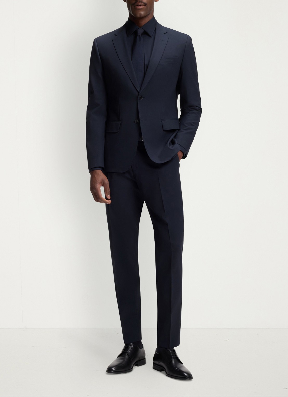 BOSS Regular fit overhemd in katoenblend - voorkant 6 blauw