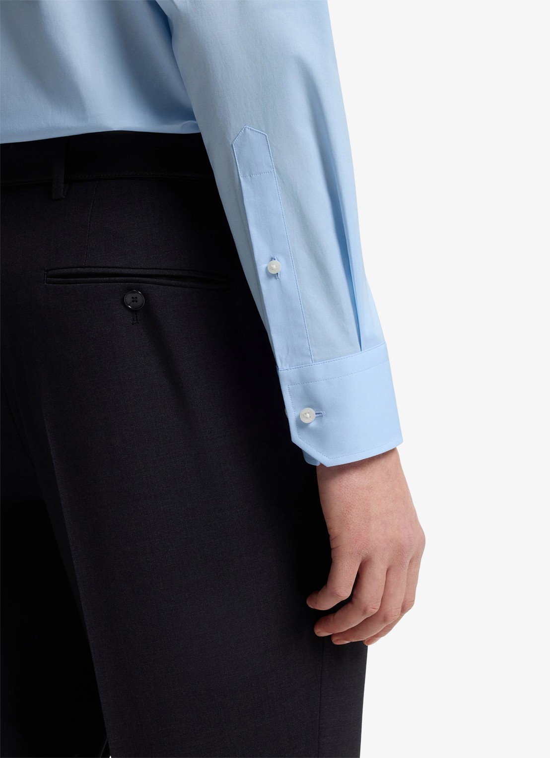 BOSS Regular fit overhemd in katoenblend - detail 5 lichtblauw