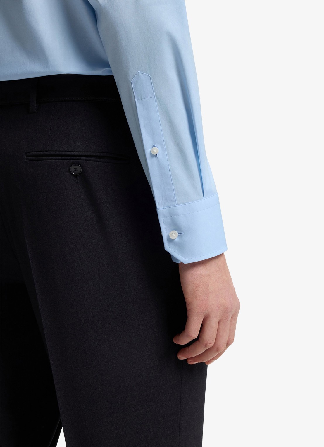 BOSS Regular fit overhemd in katoenblend - detail 5 lichtblauw