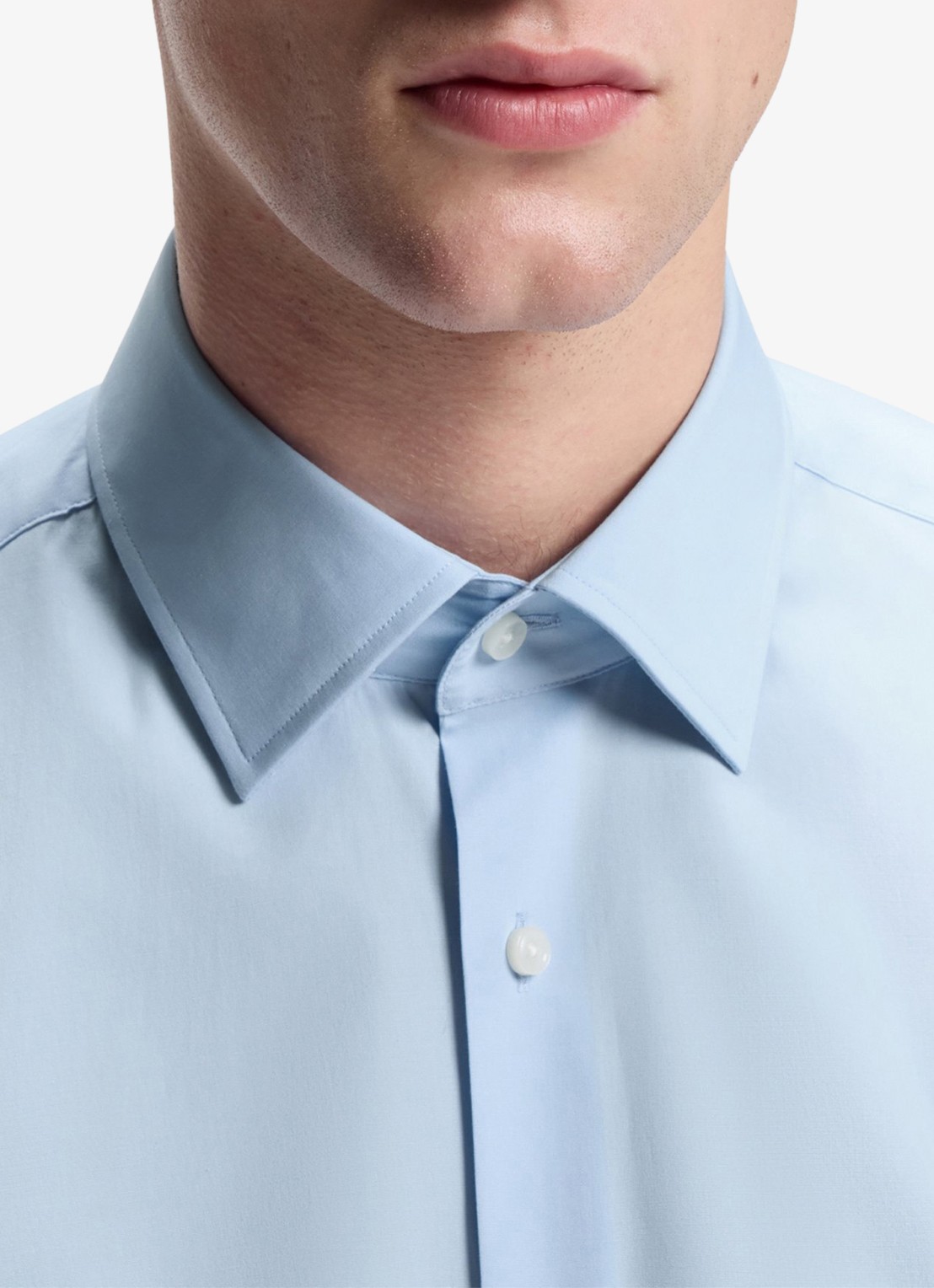BOSS Regular fit overhemd in katoenblend - detail 4 lichtblauw