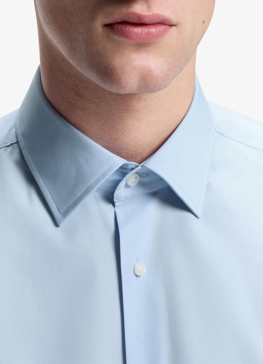 BOSS Regular fit overhemd in katoenblend - detail 6 lichtblauw