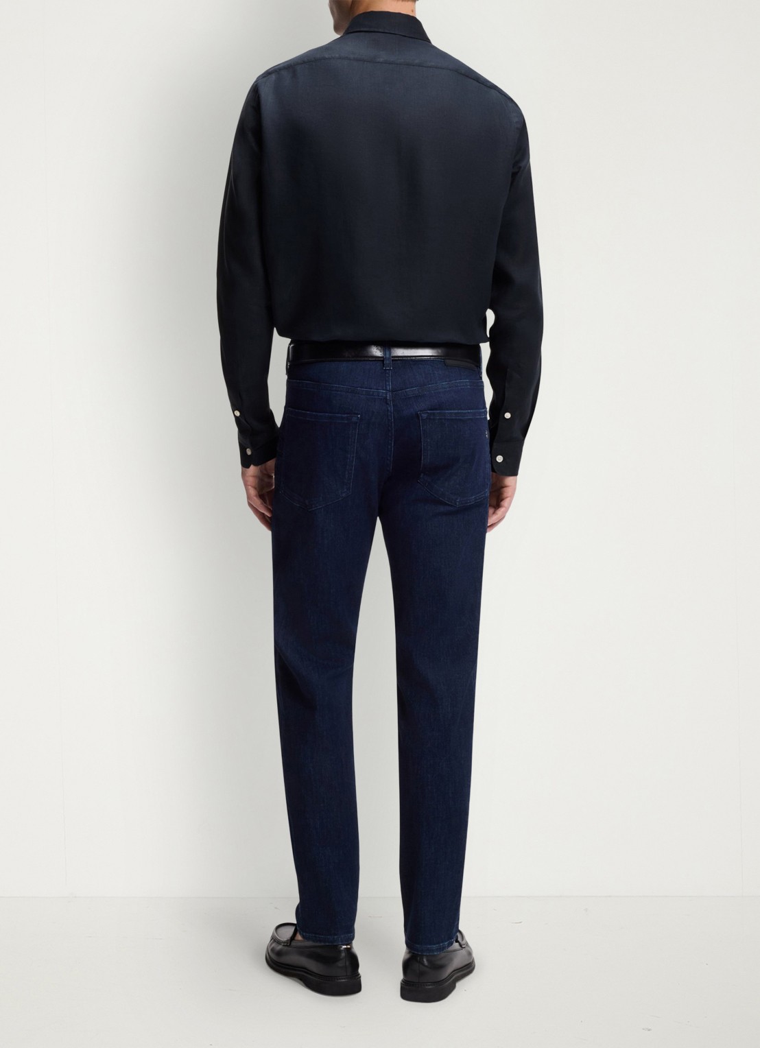 BOSS Regular fit overhemd in linnen met kent kraag - achterkant 6 blauw